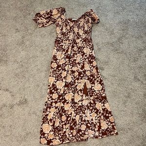 Abercrombie &fitch puff sleeve midi dress